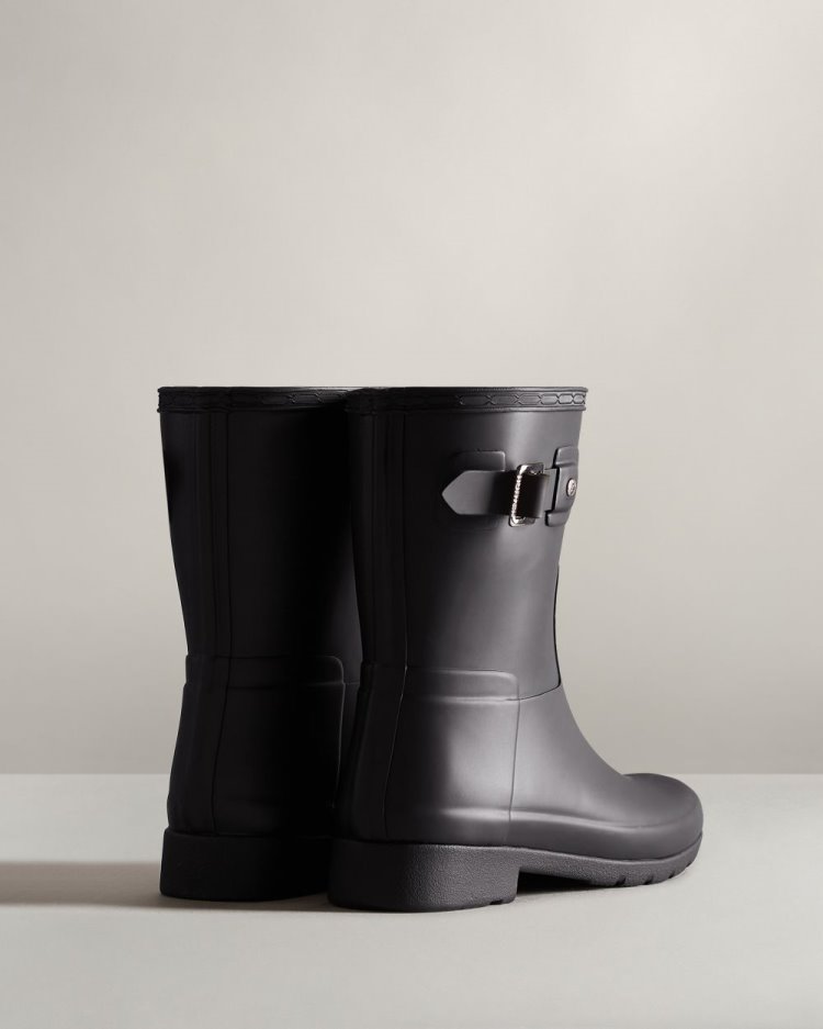 Black Women's Hunter Refined Slim Fit Short Rain Boot Short Rain Boots South Africa | TICVBIP