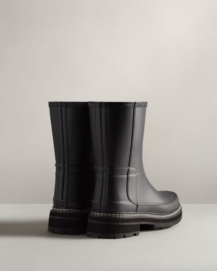 Black Women's Hunter Refined Stitch Detail Short Rain Boot Short Rain Boots South Africa | GGO2KXI