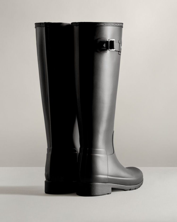 Black Women's Hunter Refined Tall Rain Boot Tall Rain Boots South Africa | RMT7M75