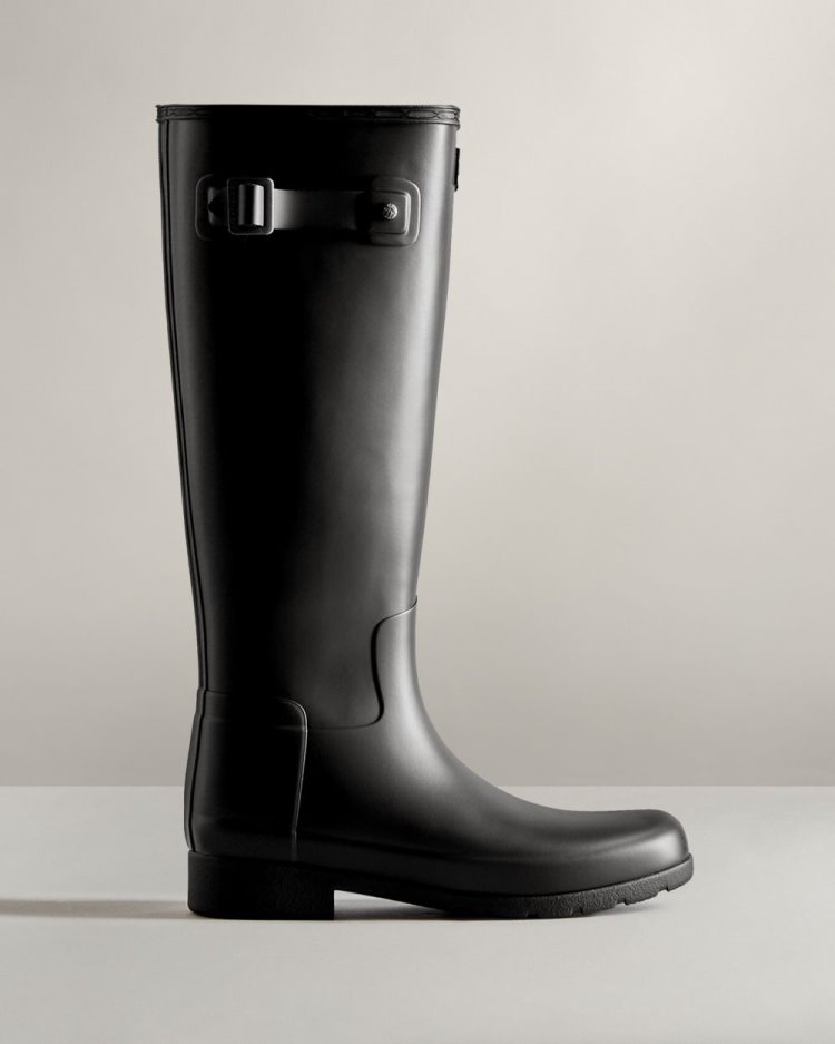 Black Women\'s Hunter Refined Tall Rain Boot Tall Rain Boots South Africa | RMT7M75