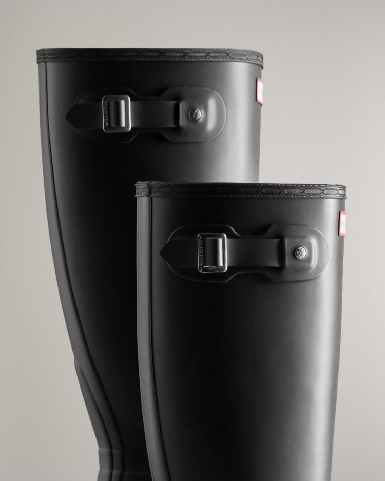 Black Women's Hunter Tall Wide Fit Rain Boot Wide Leg Boots South Africa | X4627HE