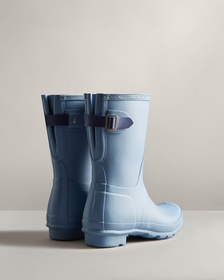 Blue / Blue Women's Hunter Short Back Adjustable Rain Boot Adjustable Rain Boots South Africa | LCIX3LR