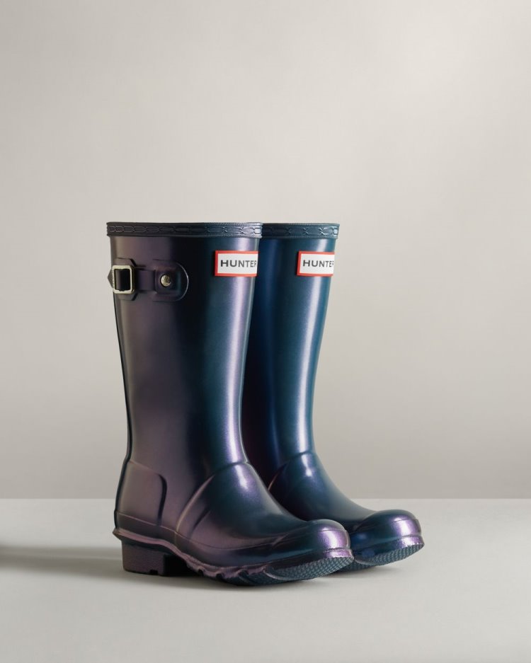 Blue Kids' Hunter Nebula Rain Boot Short Rain Boots South Africa | RKYF7K0