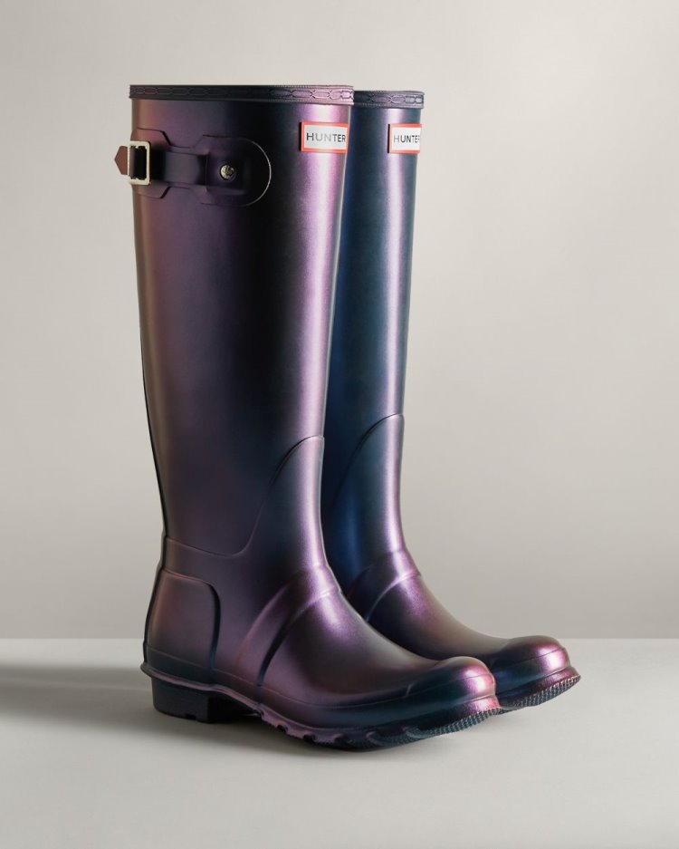 Blue Women's Hunter Nebula Tall Rain Boot Tall Rain Boots South Africa | BUF28HE