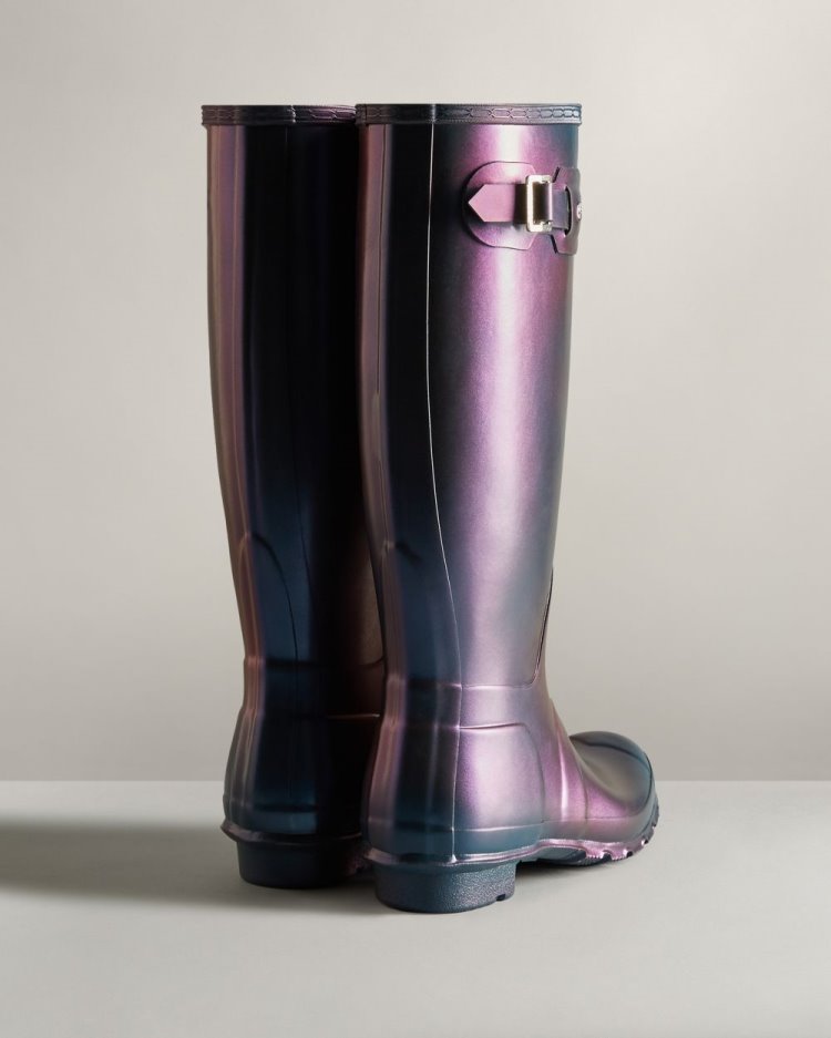 Blue Women's Hunter Nebula Tall Rain Boot Tall Rain Boots South Africa | BUF28HE