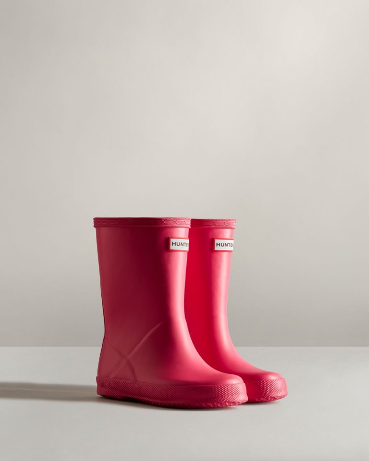 Bright Pink Kids' Hunter Original First Classic Rain Boot Short Rain Boots South Africa | VBUXUG4