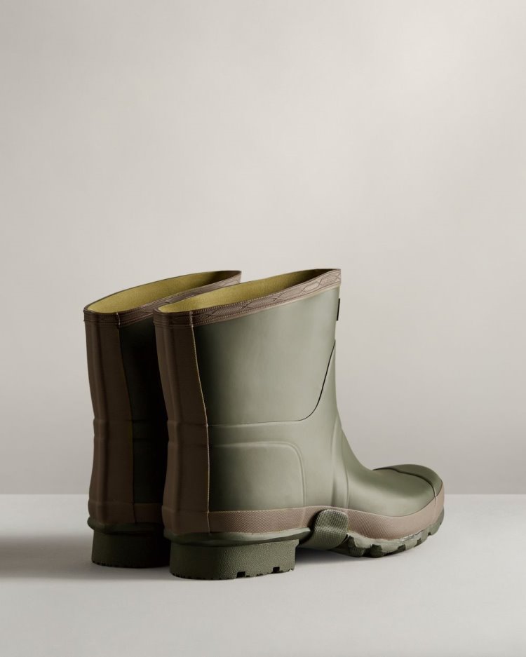 Dark Olive / Brown Men's Hunter Gardener Short Rain Boot Short Rain Boots South Africa | 0JU41GD