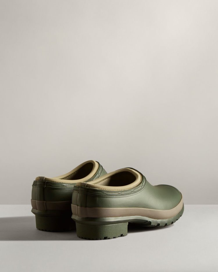 Dark Olive / Brown Men's Hunter Gardener Clogs Clogs South Africa | 3JTDNK7