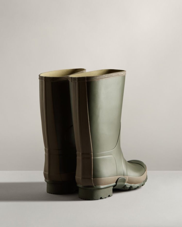 Dark Olive / Brown Men's Hunter Gardener Rain Boot Tall Rain Boots South Africa | L6YDSYD