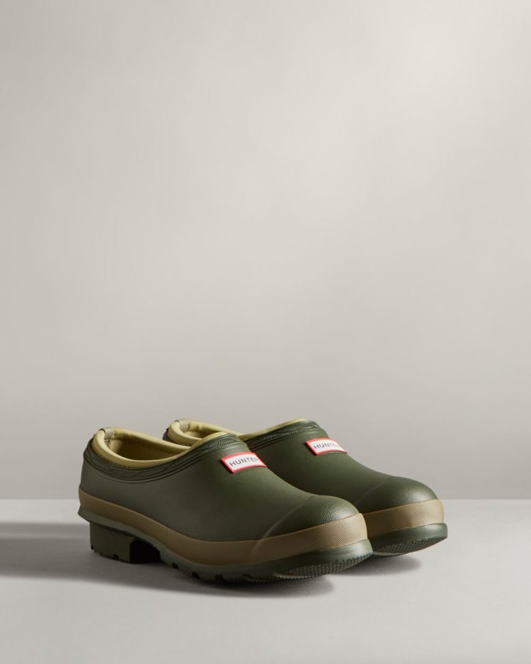 Dark Olive / Brown Women's Hunter Gardener Clogs Clogs South Africa | VXFXIUA