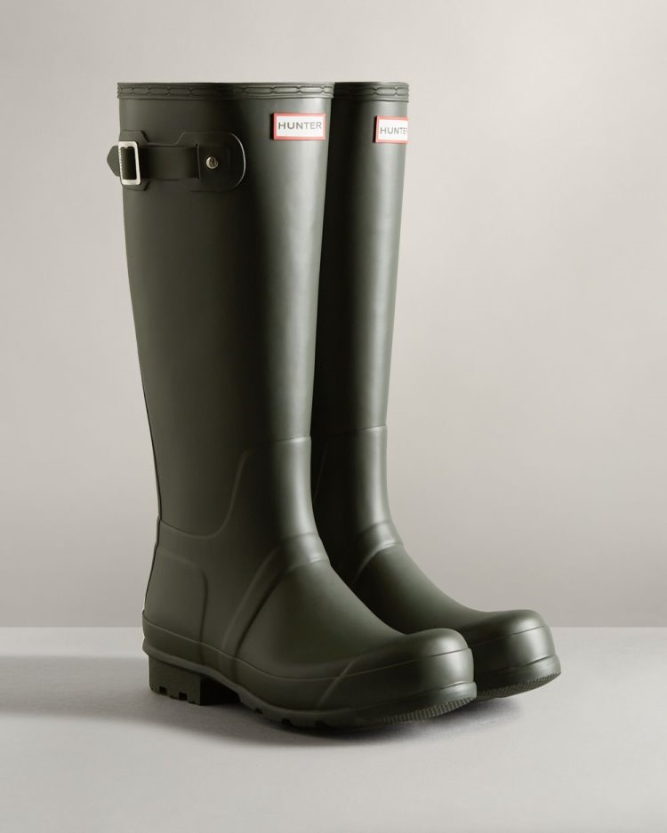 Dark Olive Men's Hunter Original Tall Rain Boot Tall Rain Boots South Africa | 1GVGP9L