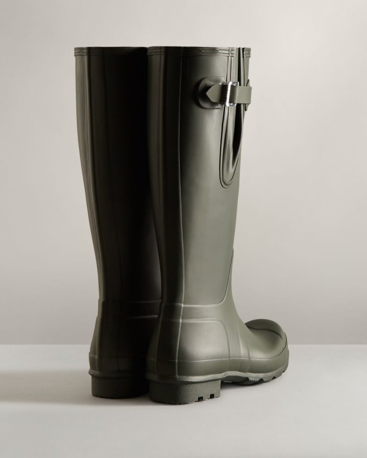 Dark Olive Men's Hunter Tall Side Adjustable Rain Boot Adjustable Rain Boots South Africa | 5LTPY5V