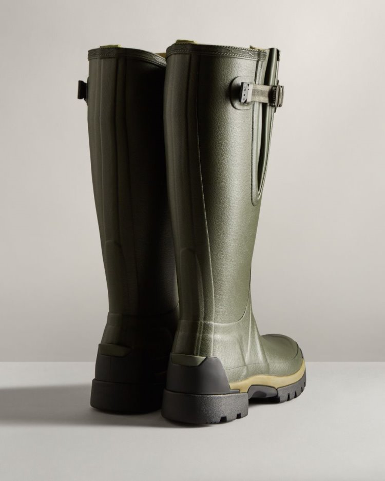 Dark Olive Women's Hunter Balmoral Adjustable 3mm Neoprene Rain Boot Adjustable Rain Boots South Africa | 0V40NXJ