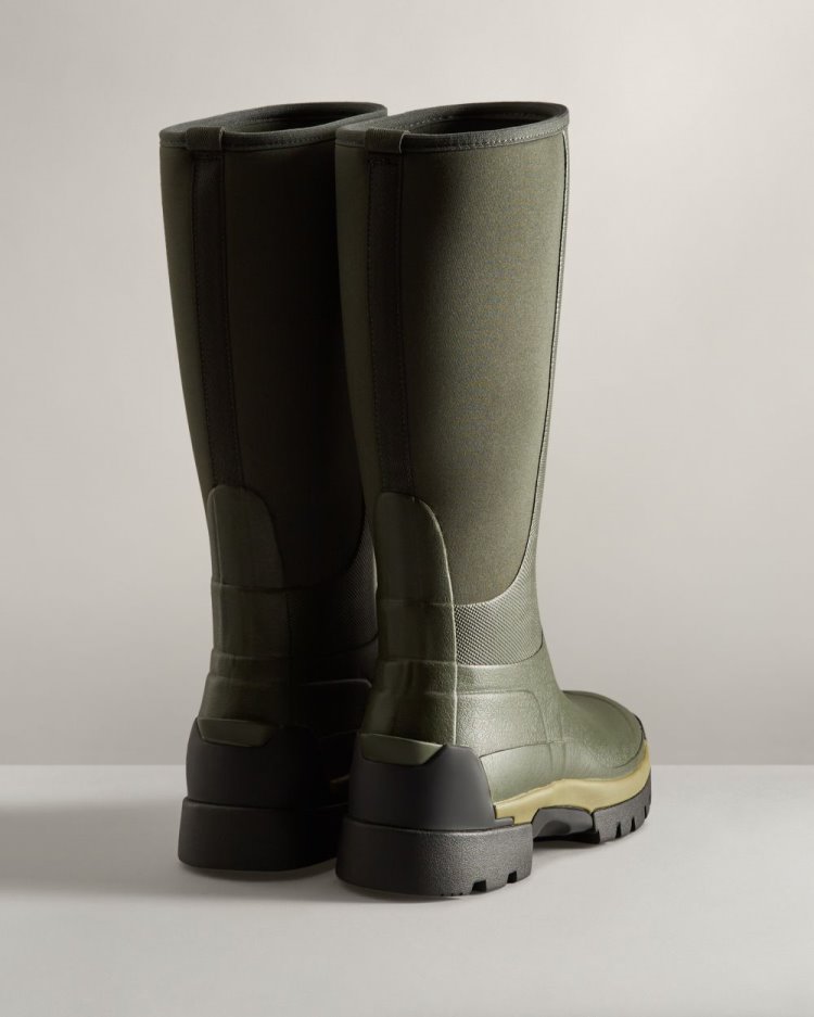 Dark Olive Women's Hunter Balmoral Field Hybrid Tall Rain Boot Tall Rain Boots South Africa | TLAZ3MG