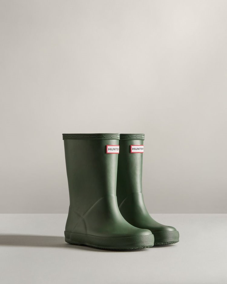 Green Kids' Hunter Original First Classic Rain Boot Short Rain Boots South Africa | PRGHD28