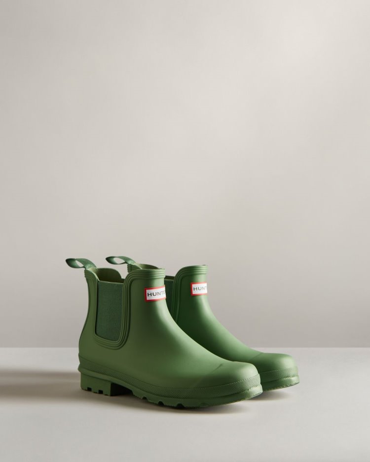 Green Men's Hunter Original Chelsea Boot Ankle Boots South Africa | C1NNUQ1