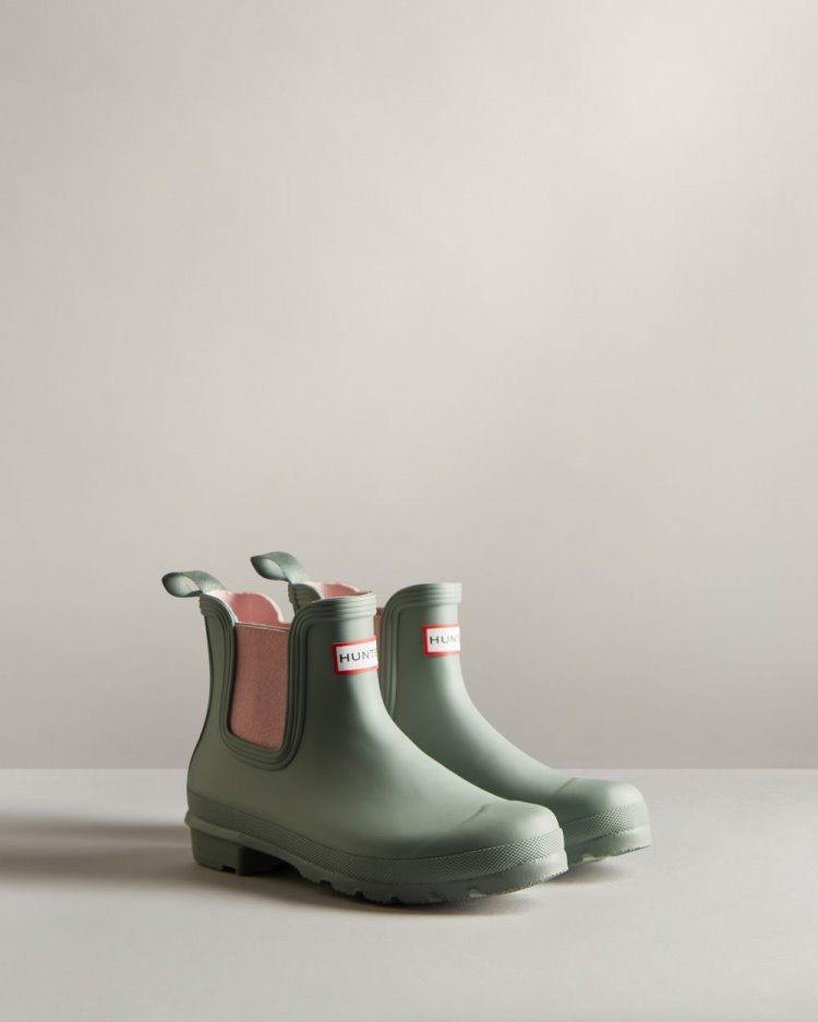 Green / Pink Women's Hunter Original Chelsea Boot Chelsea Boots South Africa | 33CJFPN