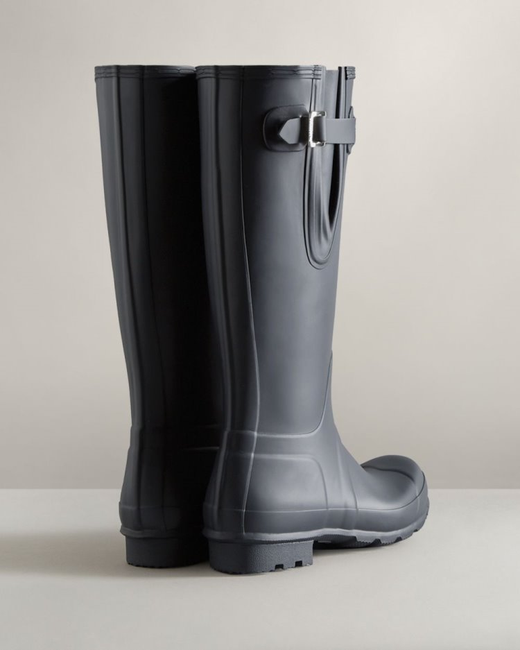 Navy Men's Hunter Tall Side Adjustable Rain Boot Adjustable Rain Boots South Africa | JJ8MT84