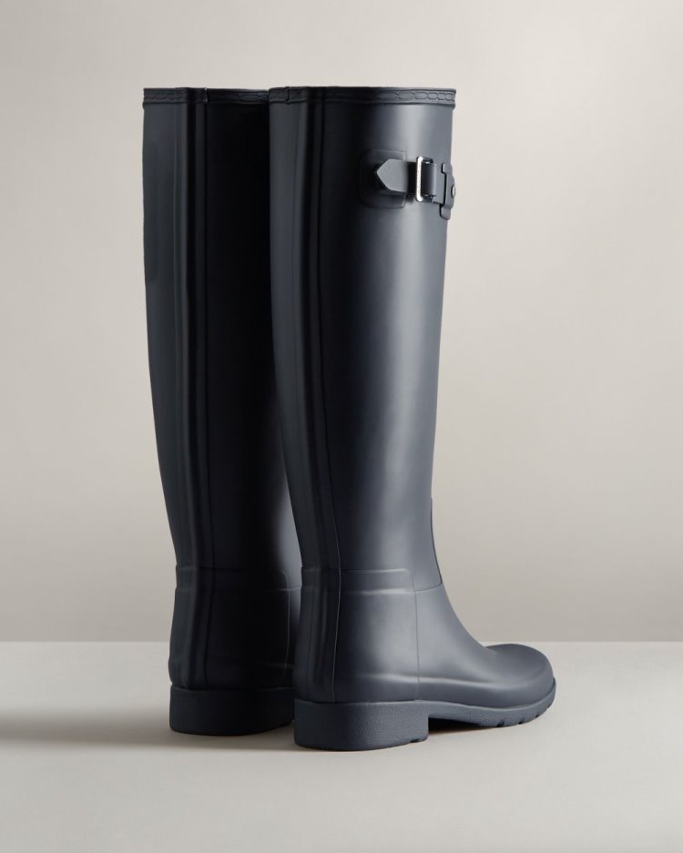 Navy Women's Hunter Refined Slim Fit Tall Rain Boot Tall Rain Boots South Africa | 2WJAVVE