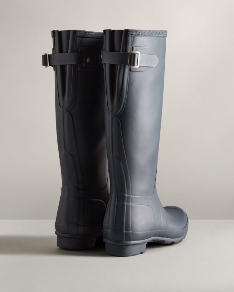 Navy Women's Hunter Tall Back Adjustable Rain Boot Tall Rain Boots South Africa | JBBWGKW