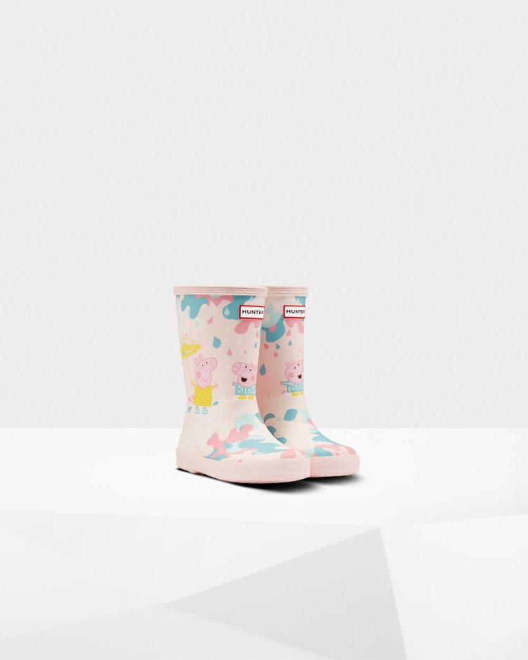 Pink Kids' Hunter First Peppa Pig Muddy Puddles Rain Boot Short Rain Boots South Africa | 2OTGEWU