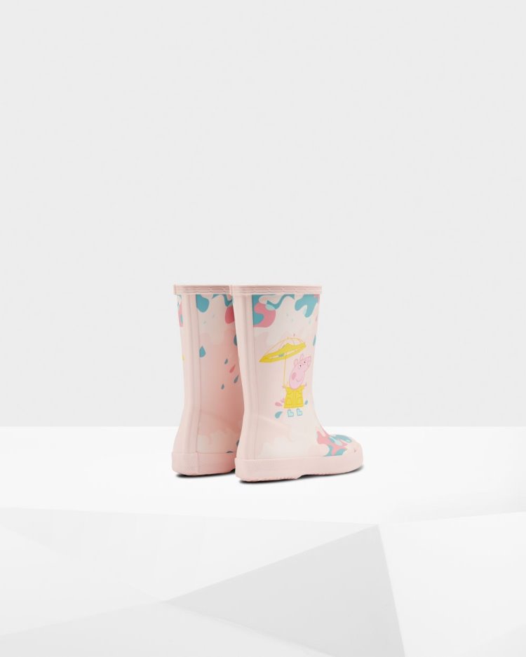 Pink Kids' Hunter First Peppa Pig Muddy Puddles Rain Boot Short Rain Boots South Africa | 2OTGEWU