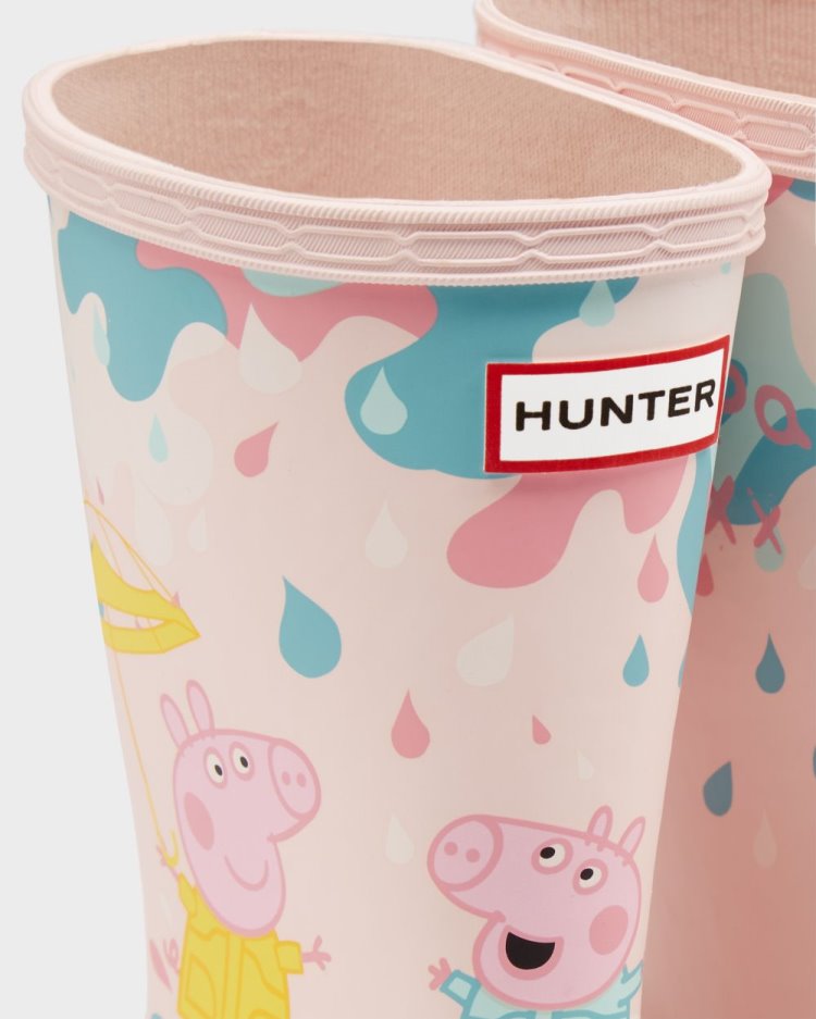 Pink Kids' Hunter First Peppa Pig Muddy Puddles Rain Boot Short Rain Boots South Africa | 2OTGEWU