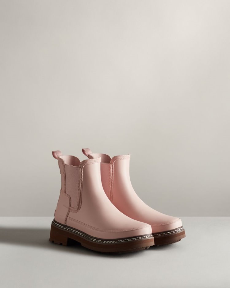 Pink Women's Hunter Refined Stitch Detail Chelsea Boot Chelsea Boots South Africa | 0O250UK