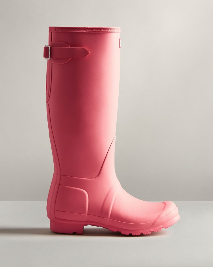 Pink Women\'s Hunter Tall Back Adjustable Rain Boot Tall Rain Boots South Africa | 0J8VBYV