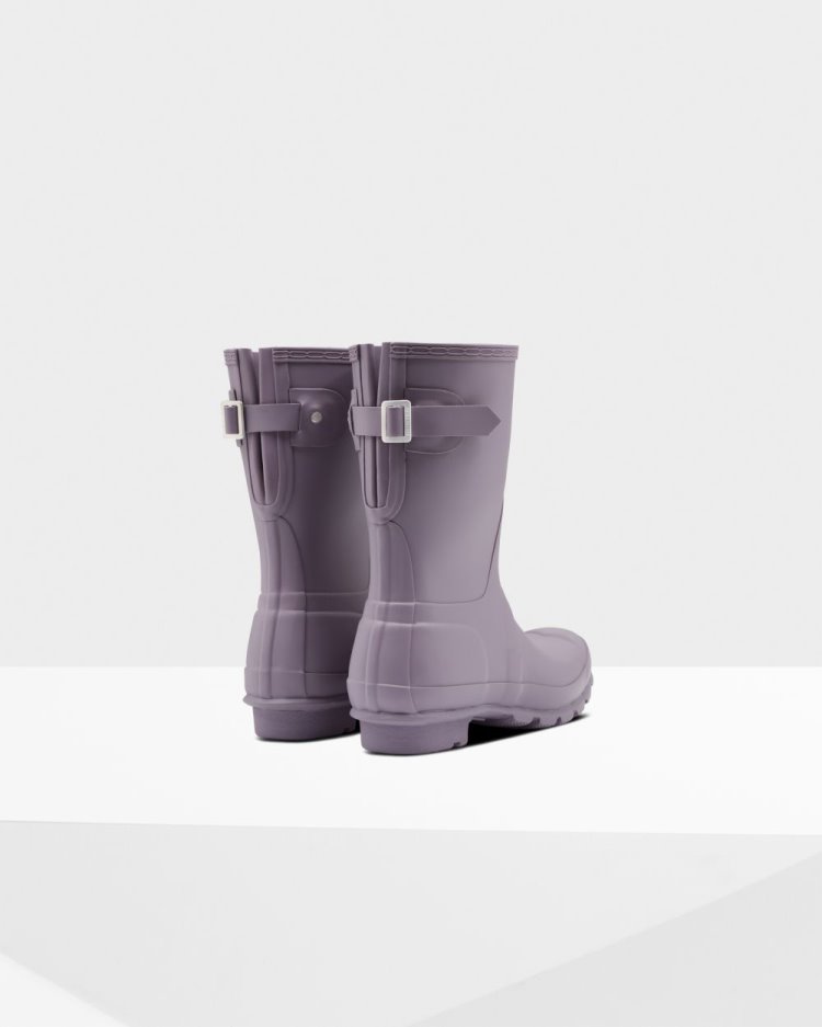 Purple Women's Hunter Short Back Adjustable Rain Boot Short Rain Boots South Africa | 34X9F4Y