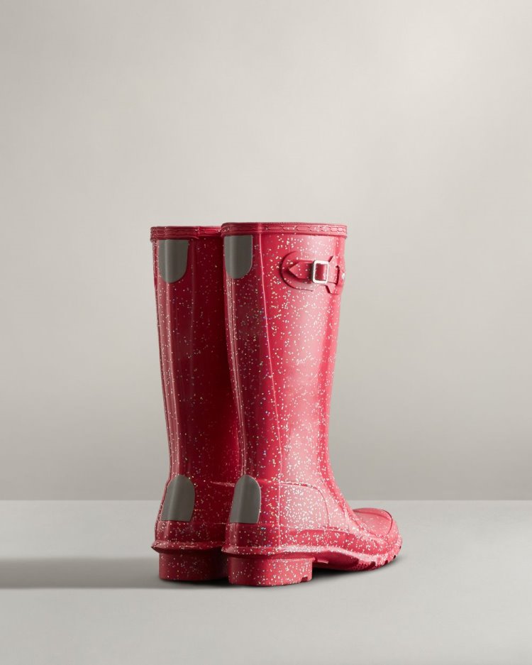 Red Kids' Hunter Giant Glitter Rain Boot Tall Rain Boots South Africa | ZS77JMB