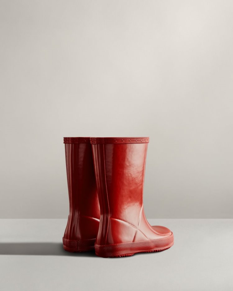 Red Kids' Hunter Original First Classic Gloss Rain Boot Short Rain Boots South Africa | 14JC7DK