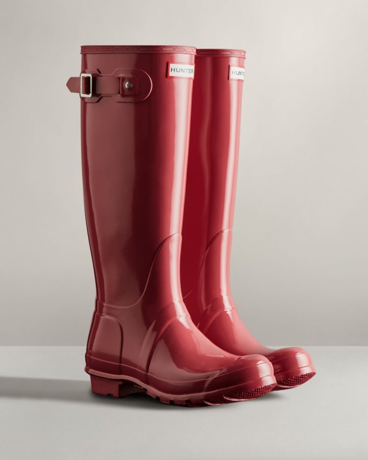 Rose Women's Hunter Original Tall Gloss Rain Boot Tall Rain Boots South Africa | 1SPD6MZ