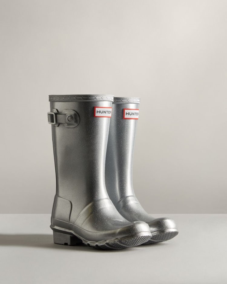 Silver Kids' Hunter Cosmic Rain Boot Short Rain Boots South Africa | 1KVKYIP