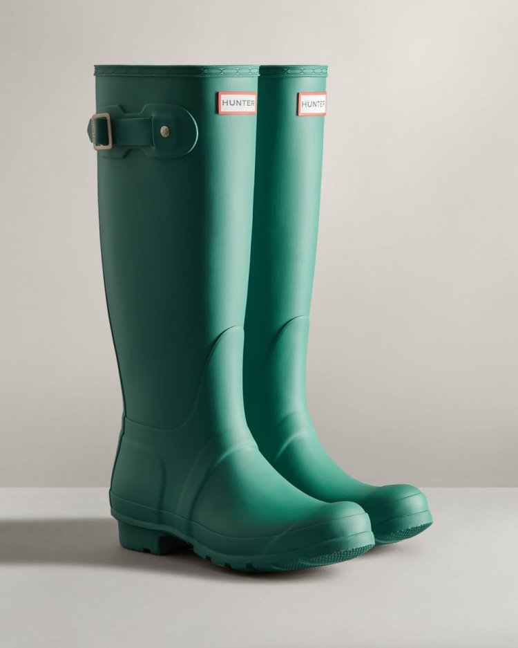 Turquoise Women's Hunter Original Tall Rain Boot Tall Rain Boots South Africa | RG23ZLD