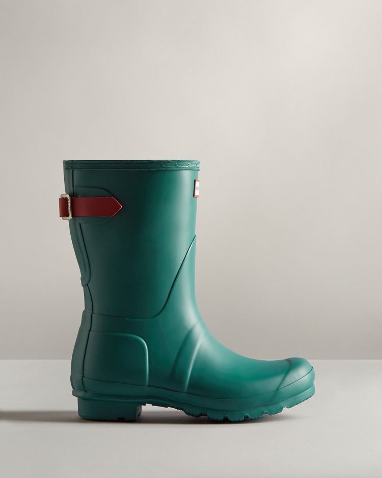 Turquoise Women\'s Hunter Short Back Adjustable Rain Boot Short Rain Boots South Africa | MX2A9UF