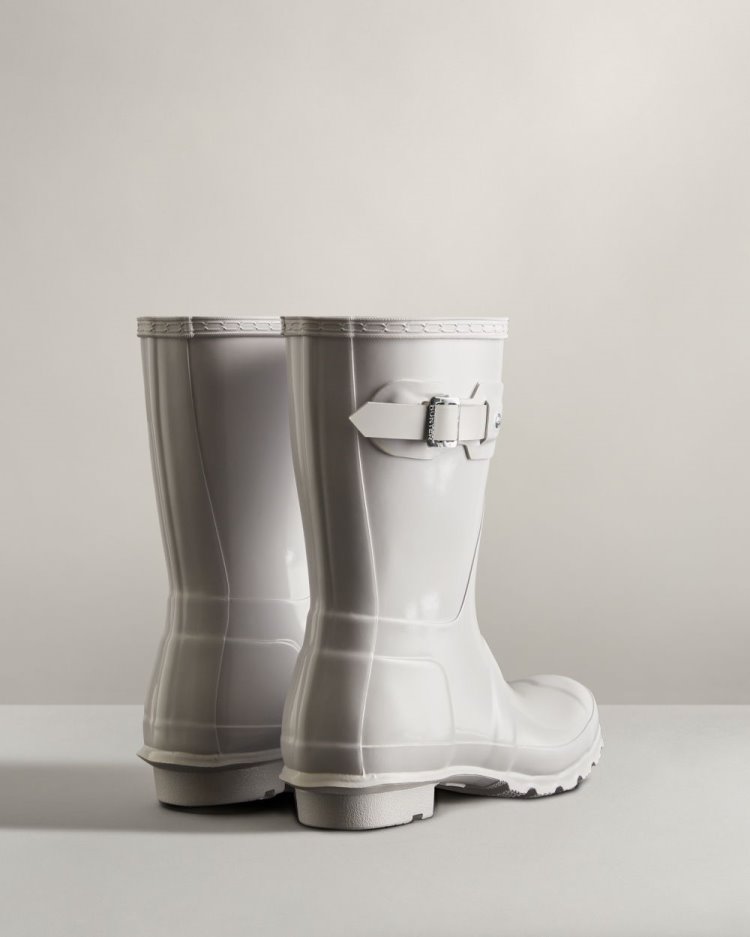 White Women's Hunter Original Short Gloss Rain Boot Short Rain Boots South Africa | CUC8Z2F