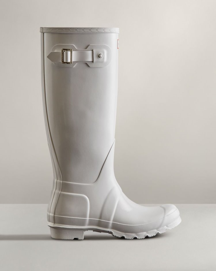 White Women\'s Hunter Original Tall Gloss Rain Boot Tall Rain Boots South Africa | 6MK2YYO