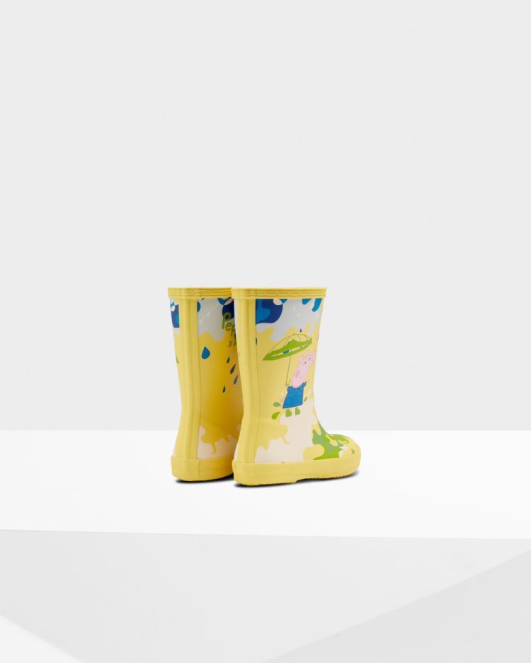 Yellow Kids' Hunter First Peppa Pig Muddy Puddles Rain Boot Short Rain Boots South Africa | RB2QUQO