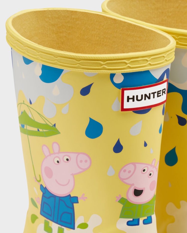 Yellow Kids' Hunter First Peppa Pig Muddy Puddles Rain Boot Short Rain Boots South Africa | RB2QUQO