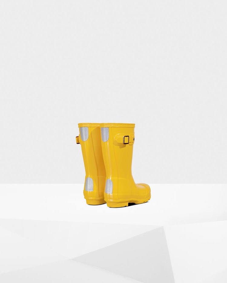 Yellow Kids' Hunter Original Gloss Rain Boot Short Rain Boots South Africa | ZJ8BNMY